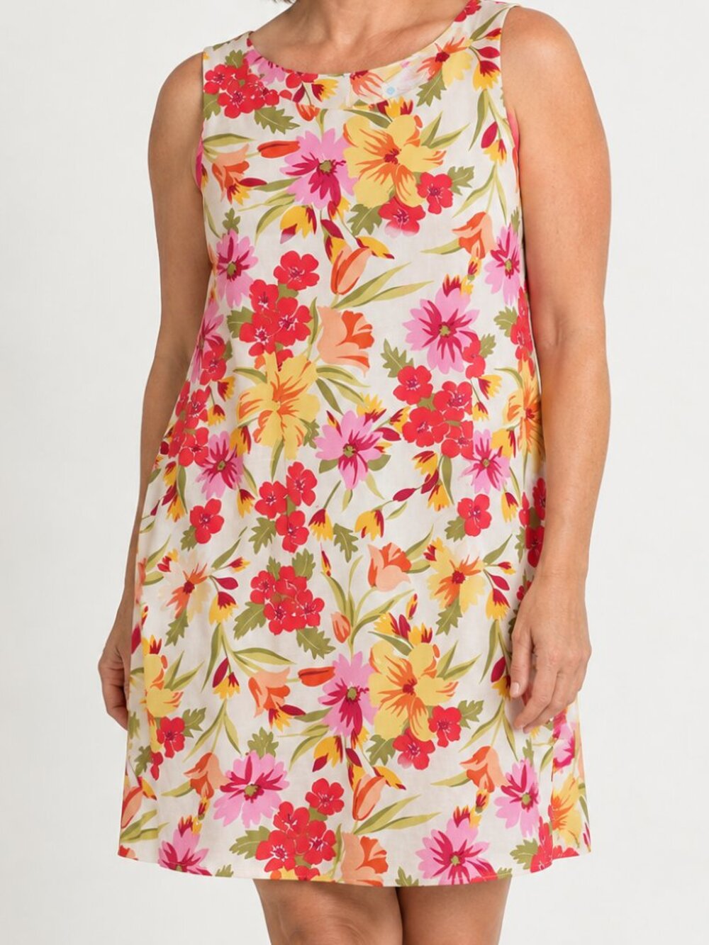 Eileen West Classic Floral Midi Dress Sleeveless Size 16